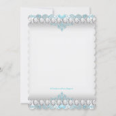 Turquoise and Silver Diamond Quinceanera Invitation (Back)