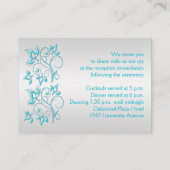 Turquoise and Silver Floral Enclosure Card (Back)