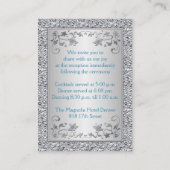 Turquoise and Silver Foil Floral Enclosure Card (Back)