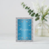 Turquoise and Silver Foil Floral Enclosure Card (Standing Front)