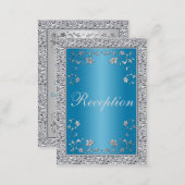 Turquoise and Silver Foil Floral Enclosure Card (Front/Back)