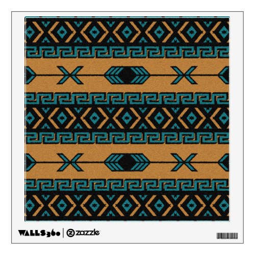 Turquoise  And Tan Aztec Pattern Southwest Wall Decal