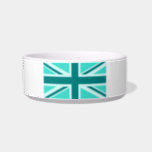 Turquoise and Teal Union Jack 2 Bowl<br><div class="desc">Colorful pattern of crosses based on the Union Jack in shades of aqua,  turquoise and teal. aqua turquoise teal colorful "union jack" crosses pattern</div>