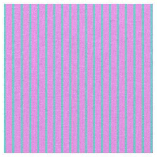 Turquoise and Violet Lines/Stripes Pattern Fabric