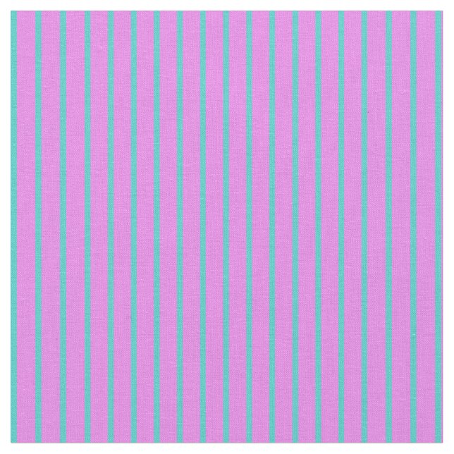 Turquoise and Violet Lines/Stripes Pattern Fabric (Close Up)