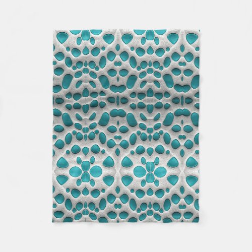 Turquoise and White 3D Blanket