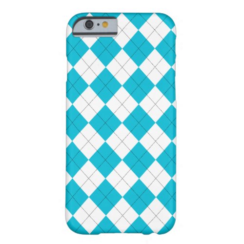 Turquoise and White Argyle Barely There iPhone 6 Case