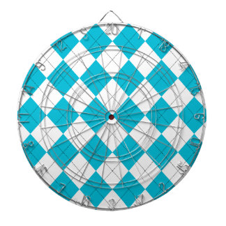 Turquoise and White Argyle Dart Board