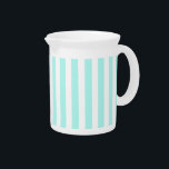 Turquoise and white candy stripes beverage pitcher<br><div class="desc">Turquoise and white candy stripes</div>