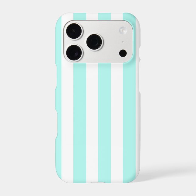 Turquoise and white candy stripes Case-Mate iPhone case (Back)
