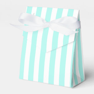 Turquoise and white candy stripes favor boxes