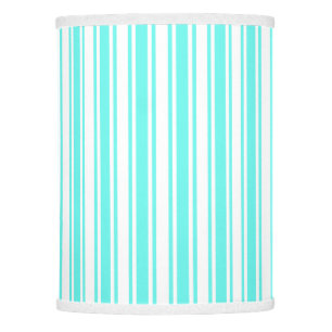 Turquoise and white candy stripes lamp shade