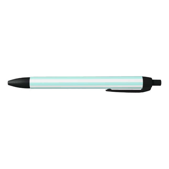 Turquoise and white candy stripes pen (Bottom)