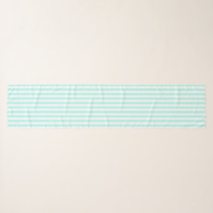 Turquoise and white candy stripes scarf