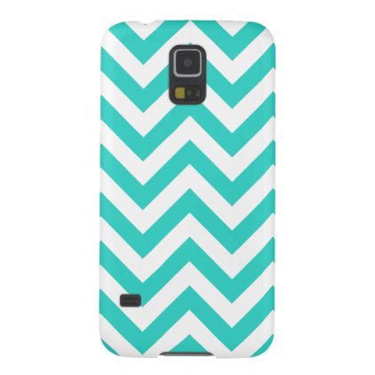 Turquoise And White Chevron Galaxy S5 Cover