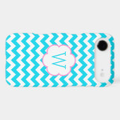 Turquoise and white chevron monogram iPod touch 5G cover (Back (Horizontal))