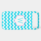 Turquoise and white chevron monogram iPod touch 5G cover (Back (Horizontal))