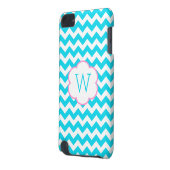 Turquoise and white chevron monogram iPod touch 5G cover (Back Left)