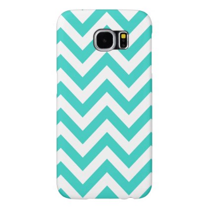 Turquoise And White Chevron Samsung Galaxy S6 Case