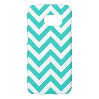 Turquoise And White Chevron Samsung Galaxy S7 Case