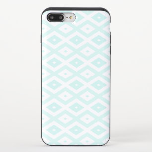Turquoise and white diamond pattern iPhone 8/7 plus slider case