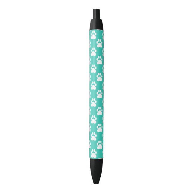 Turquoise And White Dog Paws Pattern Pen (Front Vertical)