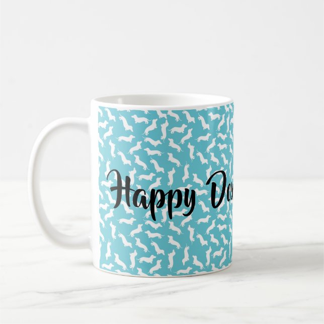 Turquoise and White Doxie Mom Mother's Day Mug (Left)