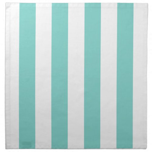 Turquoise and White Extra Large Stripe Pattern Napkin