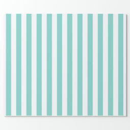 Turquoise and White Extra Large Stripe Pattern Wrapping Paper | Zazzle