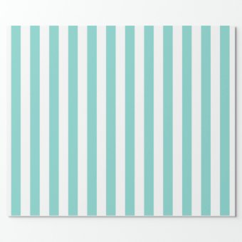 Turquoise and White Extra Large Stripe Pattern Wrapping Paper | Zazzle