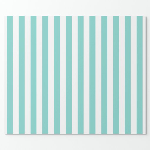 Turquoise and White Extra Large Stripe Pattern Wrapping Paper | Zazzle