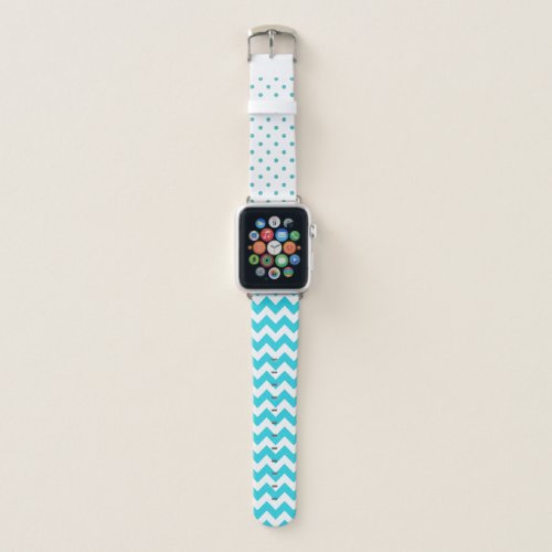 Turquoise and White Patterns Apple Watch Band