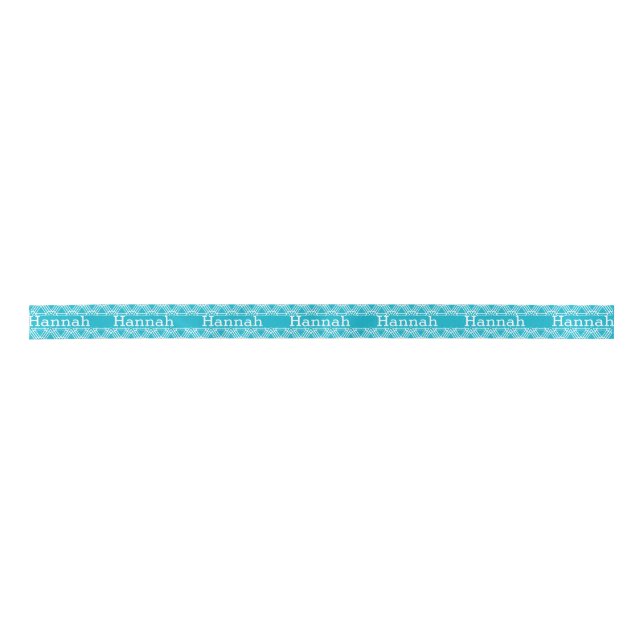 Turquoise and White Personalized Girly Ribbon (Front)