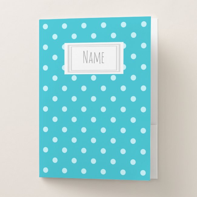 Turquoise and White Polka Dot Pattern Name/Subject