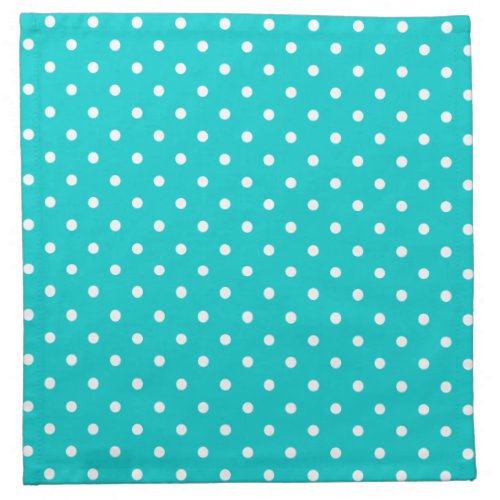 Turquoise and white polka dot pattern napkin set