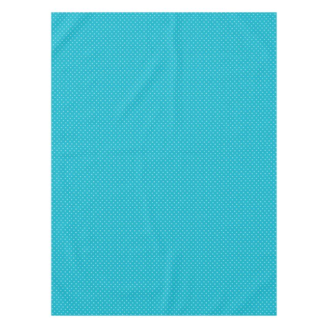 Turquoise and White Polka Dot Table Cloth (Front)