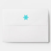 Turquoise and White Snowflakes Envelope for 5x7's (Back (Top Flap))
