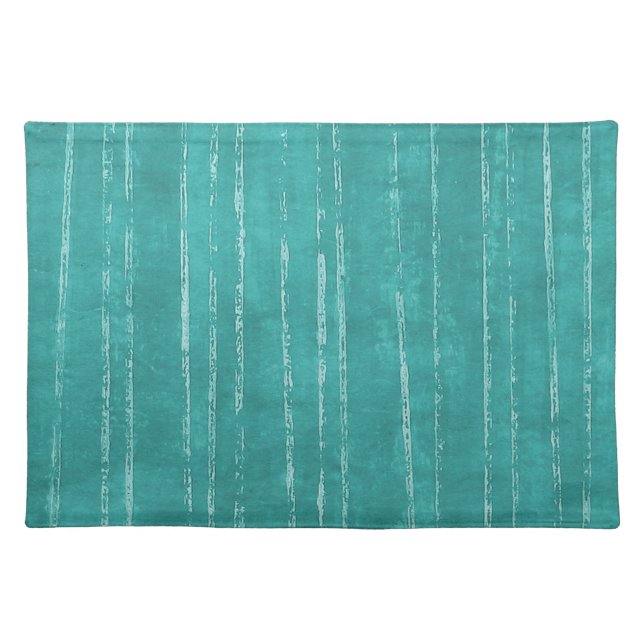 Turquoise and white stripe cloth placemat (Front)