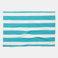 Turquoise and White Stripe Nautical Summer Hand Towel