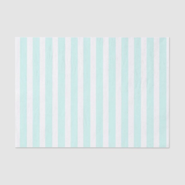Turquoise and White Striped Boho Tissue Paper (Front)