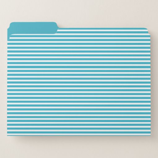 Turquoise and White Striped File Folder Zazzle