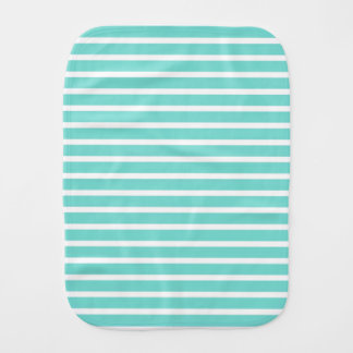 Turquoise and White Stripes Baby Burp Cloth