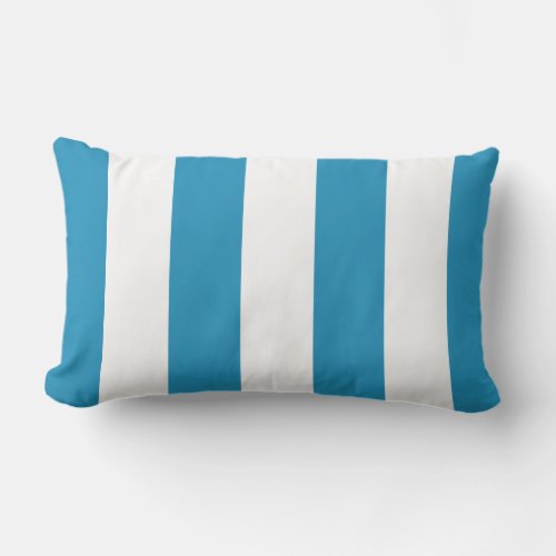 Turquoise and White Stripes Lumbar Pillow