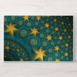 Turquoise and Yellow Abstract Stars Pattern HP Laptop Skin