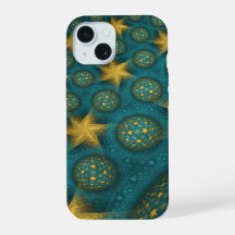 Turquoise and Yellow Abstract Stars Pattern