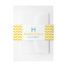 Turquoise and Yellow Chevron Wedding