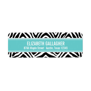 Turquoise and Zebra Print Label