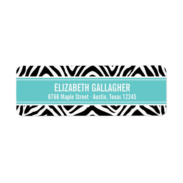Turquoise and Zebra Print Label (Front)