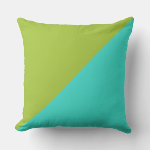 Turquoise  Android green Solid Color Background Throw Pillow