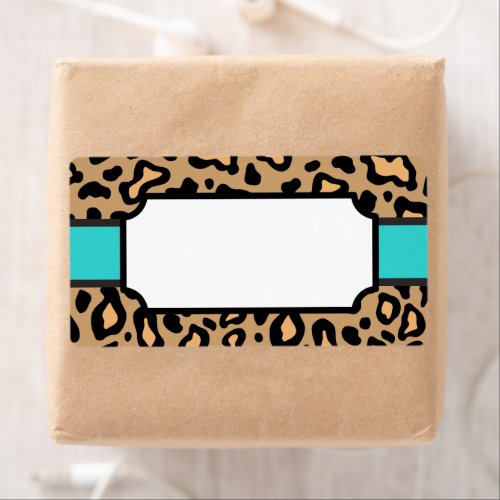 Turquoise Animal Leopard Print Labels